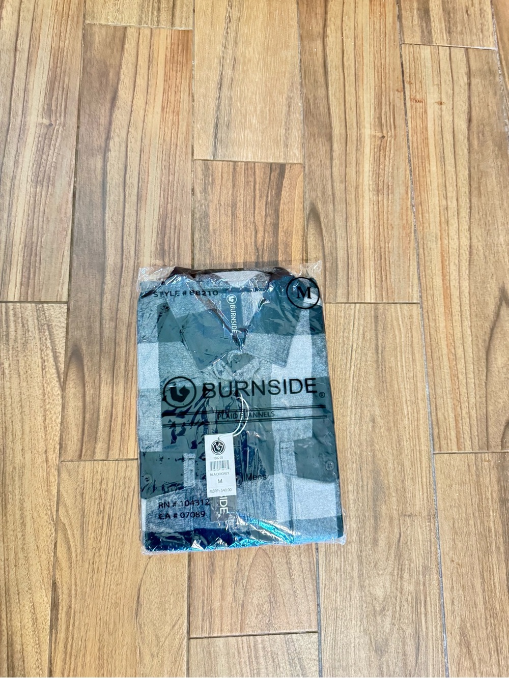 burnside Black & Grey Plaid Flannel Shirt
